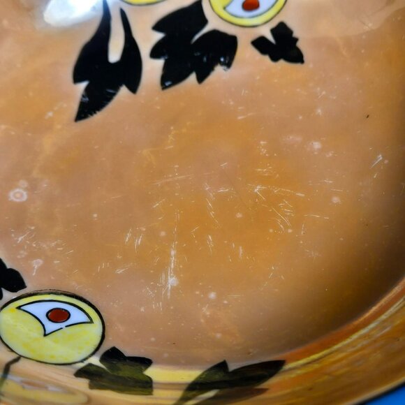 Vintage Meito China Hand Painted Lusterware Bowl Japan Blue Rim Floral 8" - Picture 5 of 14